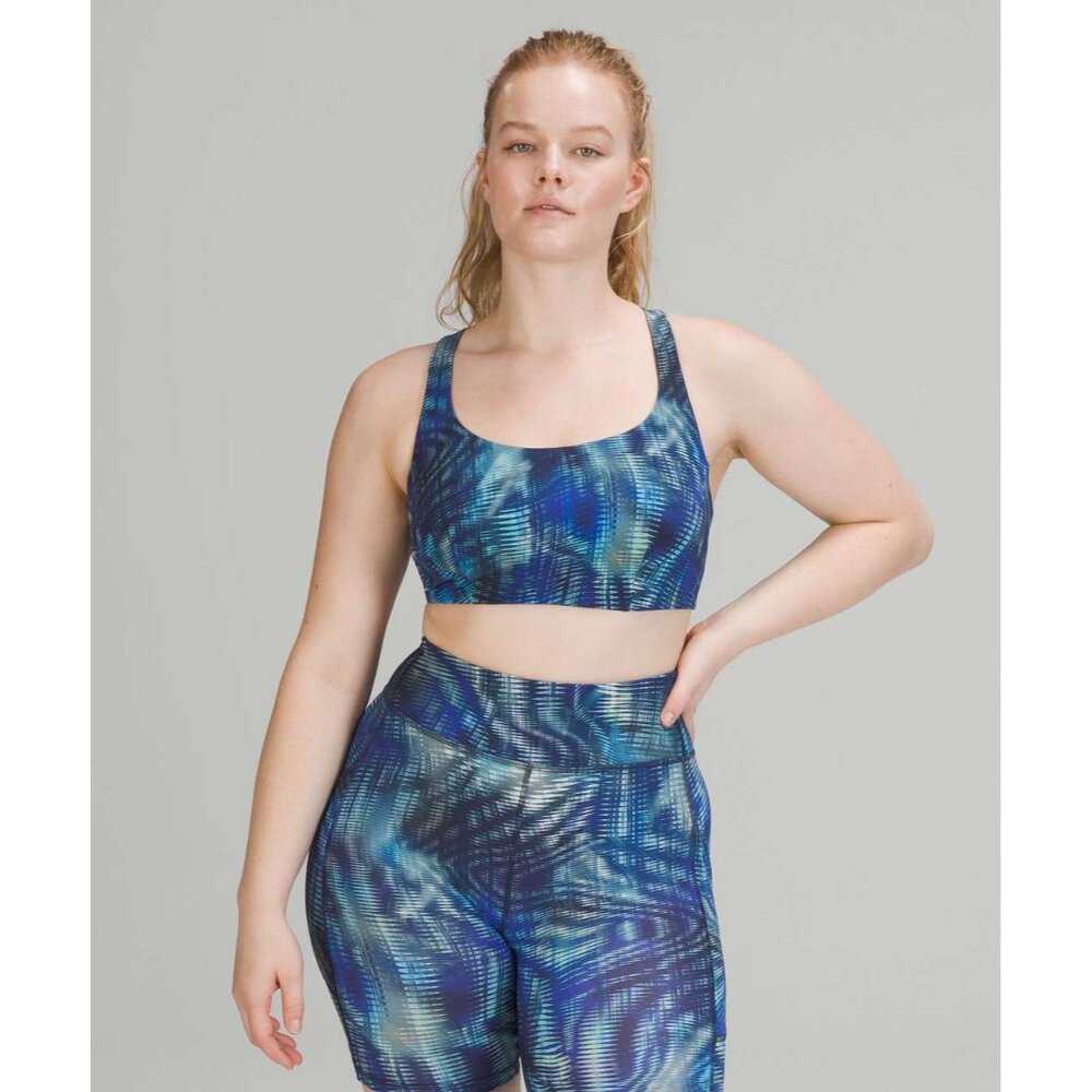 Lululemon Wunder Train Bra in Shapeshifter Flux Blue Multi Size 8